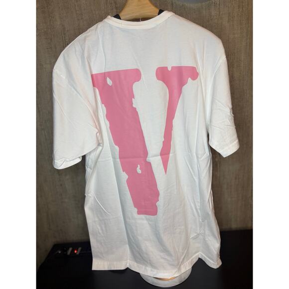NWOT Sz. S - Men's Vlone Friends Short Sleeve Tee (wht/pink) - Picture 2 of 4
